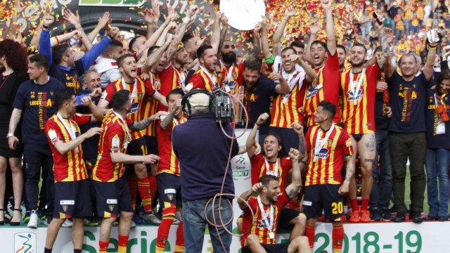LECCE CAMPIONATO 2018-2019 ESULTANZA PROMOZIONE IN SERIE A. MICHEL CAPUTO/SILPRESS