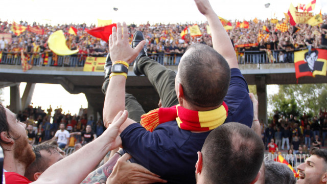LECCE CAMPIONATO 2018-2019 PRESIDENTE PROMOZIONE MICHEL CAPUTO/SILPRESS