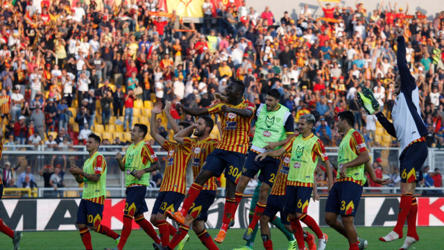 LECCE CAMPIONATO 2019-2020 ESULTANZA FINE PARTITA MICHEL CAPUTO/SILPRESS