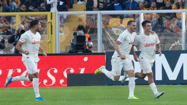 LECCE CAMPIONATO 2019-2020 ESULTANZA DYBALA MICHEL CAPUTO/SILPRESS