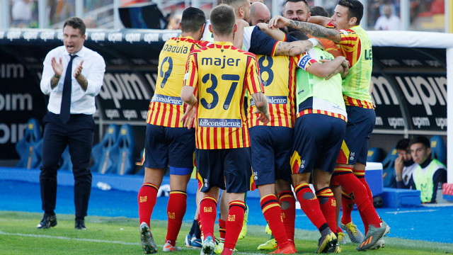 LECCE CAMPIONATO 2019-2020 ESULTANZA GOL MICHEL CAPUTO/SILPRESS
