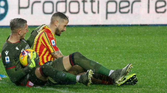 LECCE CAMPIONATO 2019-2020 OLSEN E LA MANTIA MICHEL CAPUTO/SILPRESS