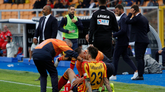 LECCE CAMPIONATO 2019-2020 INFORTUNIO TABANELLI MICHEL CAPUTO/SILPRESS