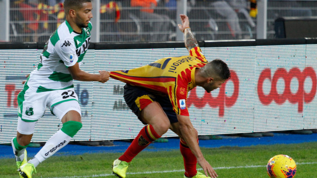 LECCE CAMPIONATO 2019-2020 FALLO SU CALDERONI MICHEL CAPUTO/SILPRESS