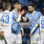 FERRARA - ITALY, 04-11-19 — FOTO DI SILPRESS / CASTALDI — 4° di COPPA ITALIA 2019-2020 — STADIO PAOLO MAZZA — SPAL VS LECCE — NELLA FOTO: ESULTANZA DOPO IL GOAL DI ALBERTO PALOSCHI (SPAL)