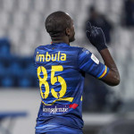 FERRARA - ITALY, 04-11-19 — FOTO DI SILPRESS / CASTALDI — 4° di COPPA ITALIA 2019-2020 — STADIO PAOLO MAZZA — SPAL VS LECCE — NELLA FOTO: ESULTANZA DI GILIBER IMBULA (LECCE) DOPO IL GOAL