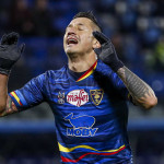 FERRARA - ITALY, 04-11-19 — FOTO DI SILPRESS / CASTALDI — 4° di COPPA ITALIA 2019-2020 — STADIO PAOLO MAZZA — SPAL VS LECCE — NELLA FOTO: DISPERATP GIANLUCA LAPADULA (LECCE) DOPO LA TRAVERSA