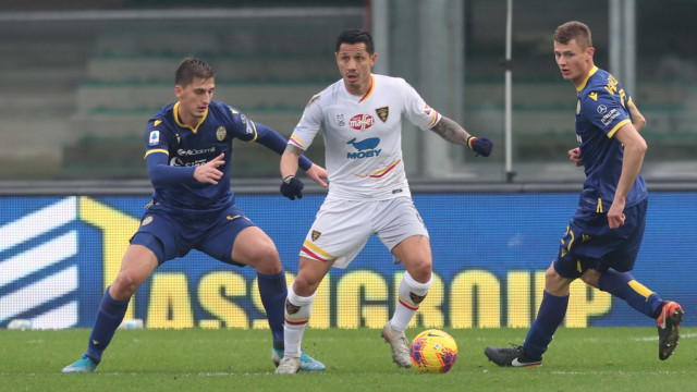 HELLAS VERONA - LECCE 26-01-2019 GIANLUCA LAPADULA E DAWIDOWICZ. SILPRESS