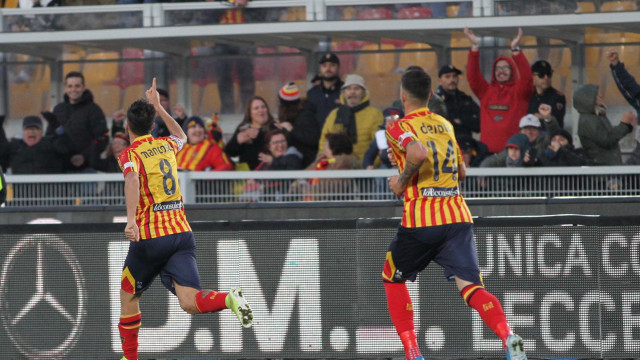 LECCE CAMPIONATO 2019-2020 ESULTANZA MANCOSU MICHEL CAPUTO/SILPRESS