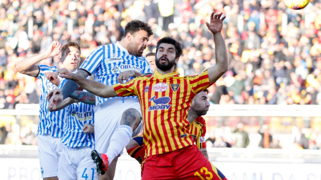 LECCE-SPAL 15-02-2020. CAMPIONATO 2019-2020 GOL PETAGNA MICHEL CAPUTO/SILPRESS