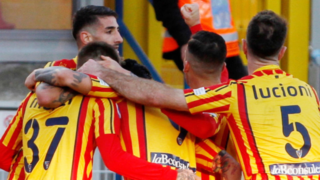 LECCE-SPAL 15-02-2020. CAMPIONATO 2019-2020 ESULTANZA DOPO IL GOL DI ZAN MAJER. MICHEL CAPUTO/SILPRESS