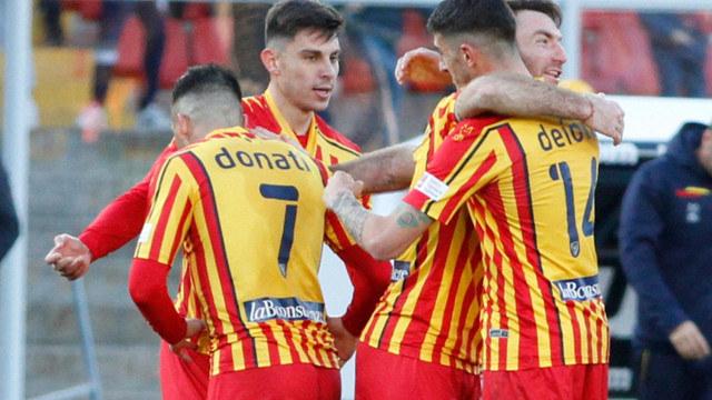 LECCE SPAL CAMPIONATO 2019-2020 15/02/2020 ABBRACCI FINALI MICHEL CAPUTO/SILPRESS