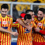 LECCE CAMPIONATO 2019-2020 ESULTANZA SOTTO LA CURVA MICHEL CAPUTO/SILPRESS