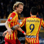 LECCE CAMPIONATO 2019-2020 ESULTANZA BARAK E LAPADULA MICHEL CAPUTO/SILPRESS