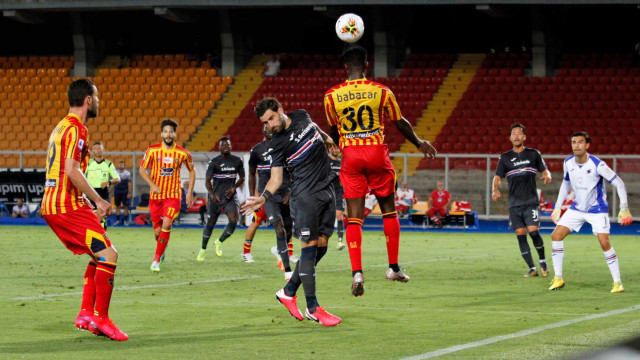 LECCE SAMPDORIA CAMPIONATO 2019-2020 01/07/2020 COLPO DI TESTA BABACAR MICHEL CAPUTO/SILPRESS