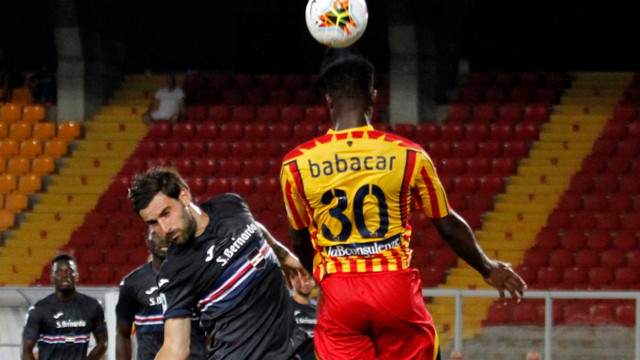 LECCE SAMPDORIA CAMPIONATO 2019-2020 01/07/2020 COLPO DI TESTA BABACAR MICHEL CAPUTO/SILPRESS