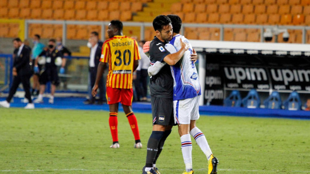 LECCE SAMPDORIA CAMPIONATO 2019-2020 01/07/2020 ABBRACCIO AUDERO YOSHIDA MICHEL CAPUTO/SILPRESS