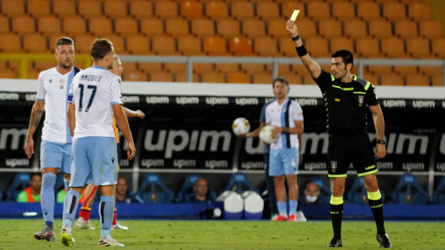 LECCE LAZIO CAMPIONATO 2019-2020 07/07/2020 AMMONIZIONE IMMOBILE MICHEL CAPUTO/SILPRESS