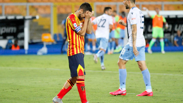 LECCE LAZIO CAMPIONATO 2019-2020 07/07/2020 DISPERAZIONE MANCOSU MICHEL CAPUTO/SILPRESS