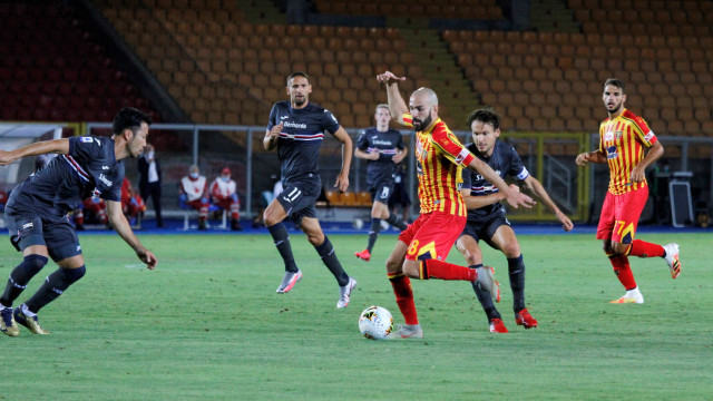 LECCE SAMPDORIA CAMPIONATO 2019-2020 01/07/2020 AZIONE SAPONARA MICHEL CAPUTO/SILPRESS