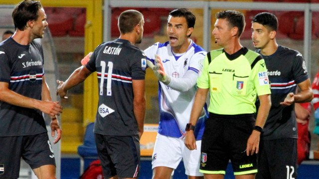 LECCE SAMPDORIA CAMPIONATO 2019-2020 01/07/2020 PROTESTE SAMP MICHEL CAPUTO/SILPRESS