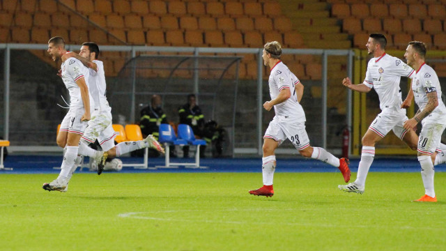 LECCE STAGIONE 2020-2021 LECCE-CREMONESE 21/10/2020 ESULTANZA VALZANIA MICHEL CAPUTO/SILPRESS