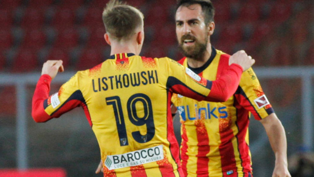 LECCE STAGIONE 2020-2021 LECCE-EMPOLI 24/01/2021 ESULTANZA MANCOSU MICHEL CAPUTO/SILPRESS