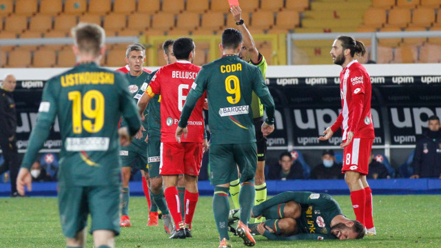 LECCE STAGIONE 2020-2021 LECCE-MONZA 04/01/2020 ESPULSIONE BELLUSCI MICHEL CAPUTO/SILPRESS