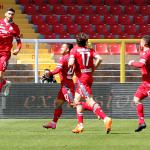 LECCE STAGIONE 2020-2021 LECCE-SPAL 10/04/2021 ESULTANZA VALOTI MICHEL CAPUTO/SILPRESS
