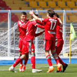 LECCE STAGIONE 2020-2021 LECCE-SPAL 10/04/2021 ESULTANZA SPAL MICHEL CAPUTO/SILPRESS