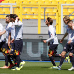 LECCE STAGIONE 2020-2021 LECCE-SPAL 10/04/2021 ESULTANZA MAJER MICHEL CAPUTO/SILPRESS