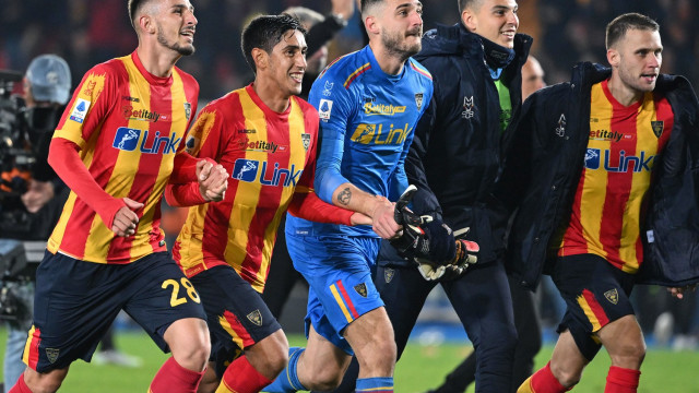 Ci Lecce 04/01/2023 - campionato di calcio serie A / Lecce-Lazio / foto Carmelo Imbesi/Image Sport
nella foto: esultanza fine gara Lecce