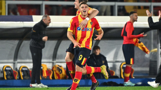 Ci Lecce 04/01/2023 - campionato di calcio serie A / Lecce-Lazio / foto Carmelo Imbesi/Image Sport
nella foto: esultanza gol Lorenzo Colombo