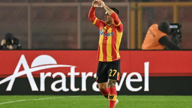 Ci Lecce 04/01/2023 - campionato di calcio serie A / Lecce-Lazio / foto Carmelo Imbesi/Image Sport
nella foto: esultanza gol Gabriel Strefezza