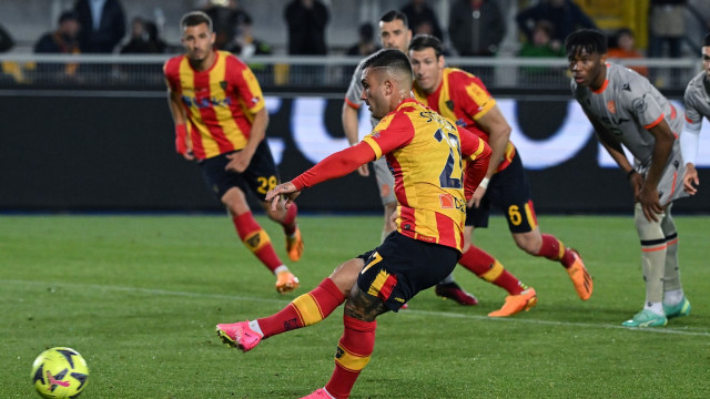 Ci Lecce 28/04/2023 - campionato di calcio serie A / Lecce-Udinese / foto Carmelo Imbesi/Image Sport
nella foto: gol Gabriel Strefezza