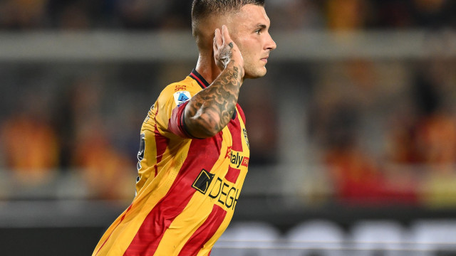 Ci Lecce 03/09/2023 - campionato di calcio serie A / Lecce-Salernitana / foto Carmelo Imbesi/Image Sport
nella foto: esultanza gol Gabriel Strefezza