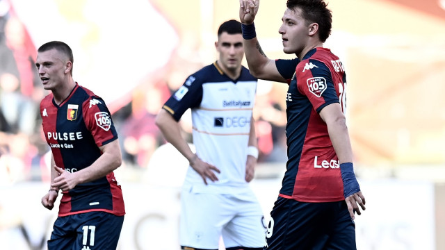 Mp Genova 28/01/2024 - campionato di calcio serie A / Genoa-Lecce / foto Matteo Papini/Image Sport
nella foto: esultanza gol Mateo Rategui