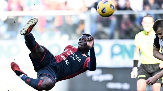 Mp Genova 28/01/2024 - campionato di calcio serie A / Genoa-Lecce / foto Matteo Papini/Image Sport
nella foto: gol Ekuban Caleb Ansah