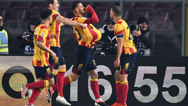 Ci Lecce 02/02/2024 - campionato di calcio serie A / Lecce-Fiorentina / foto Carmelo Imbesi/Image Sport
nella foto: esultanza gol Remi Oudin