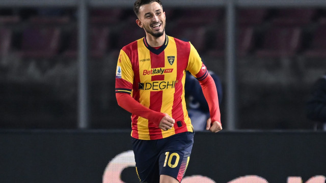 Ci Lecce 02/02/2024 - campionato di calcio serie A / Lecce-Fiorentina / foto Carmelo Imbesi/Image Sport
nella foto: esultanza gol Remi Oudin