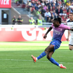 Db Milano 06/04/2024 - campionato di calcio serie A / Milan-Lecce / foto Daniele Buffa/Image Sport
nella foto: gol Rafael Leao leao