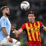 As Roma 25/05/2025 - campionato di calcio serie A / Lazio-Lecce / foto Antonello Sammarco/Image Sport
nella foto: Gustav Isaksen-Federico Baschirotto