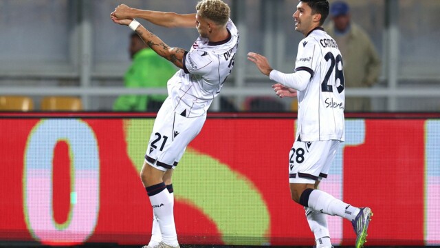 Mf Lecce 28/09/2025 - campionato di calcio serie A / Lecce-Bologna / foto Michele Finessi/Image Sport
nella foto: esultanza gol Jens Odgaard