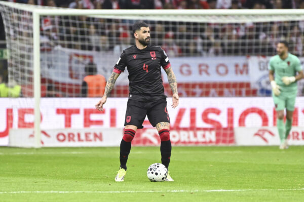 IPA73474832 - Elseid Hysaj (ALB) during the semi-final play-off match for the World Cup 2026 between Poland vs Albania at the National Stadium in Warsaw, Poland on March 26 2026
